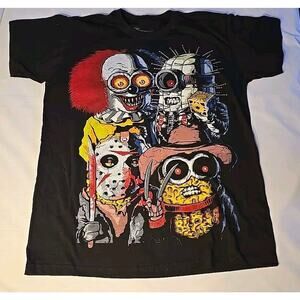 Minions Slasher Graphic T-Shirt unisex Shirt Sz XL vtg style halloween